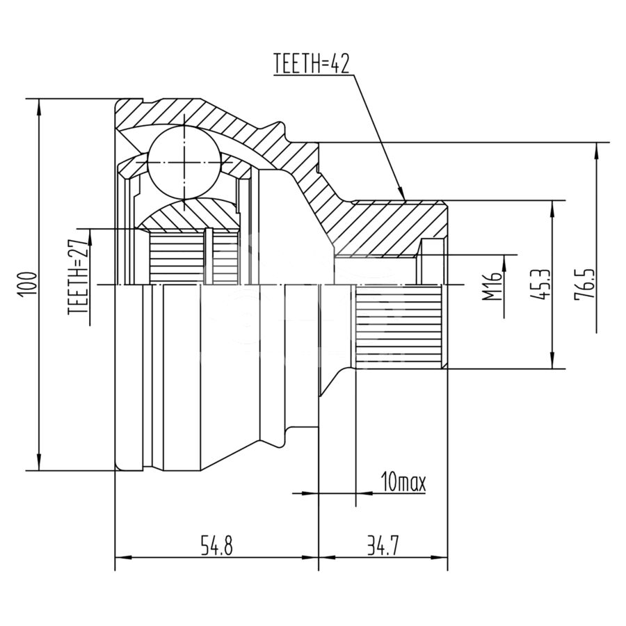 ШРУС наружный KRAUF CVJ1008HR (CVJ1008HR)