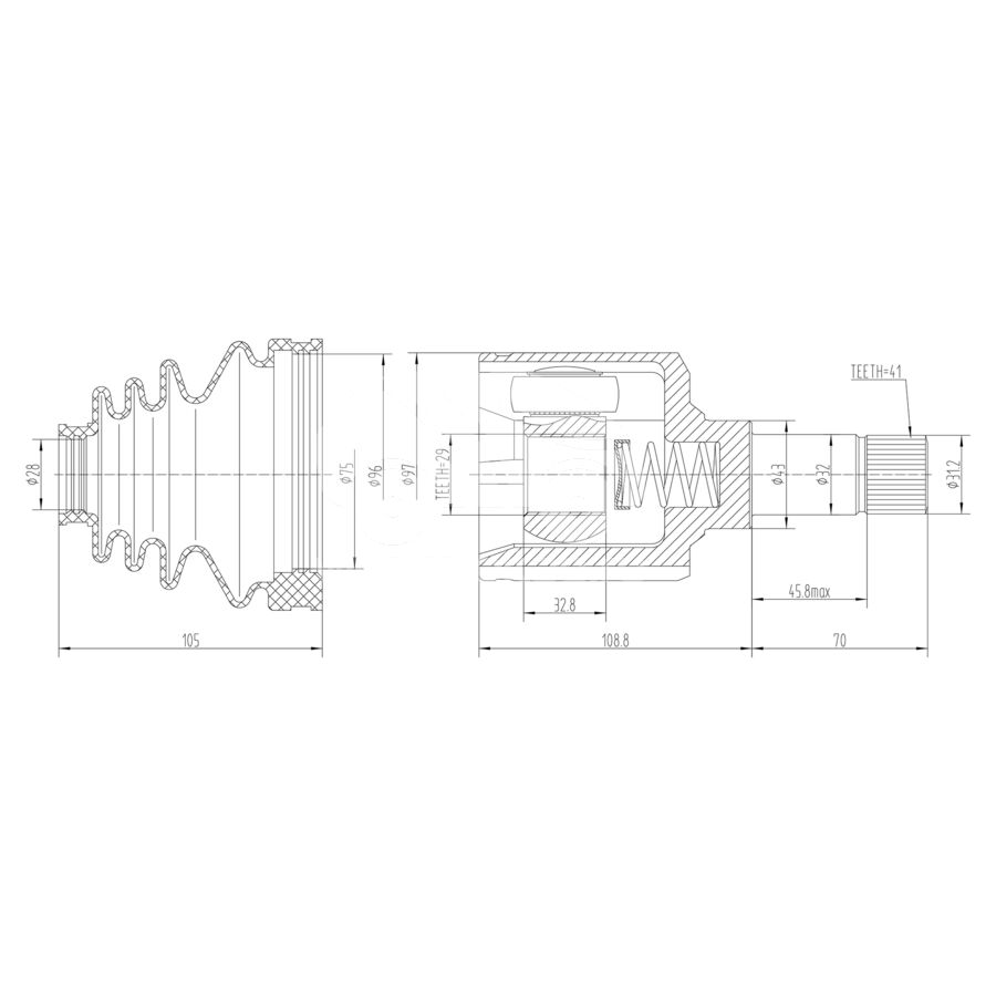 ШРУС внутренний KRAUF CVJ1257HR (CVJ1257HR)