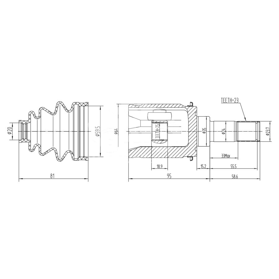 ШРУС внутренний KRAUF CVJ1241HR (CVJ1241HR)