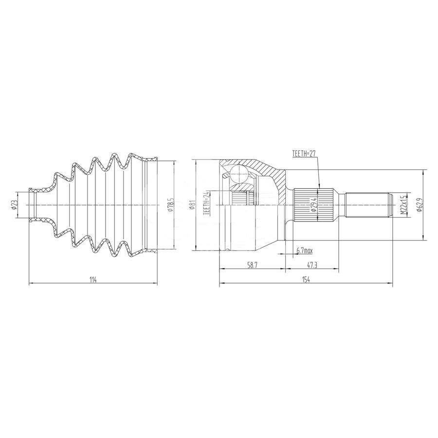 ШРУС наружный KRAUF CVJ1074HR (CVJ1074HR)