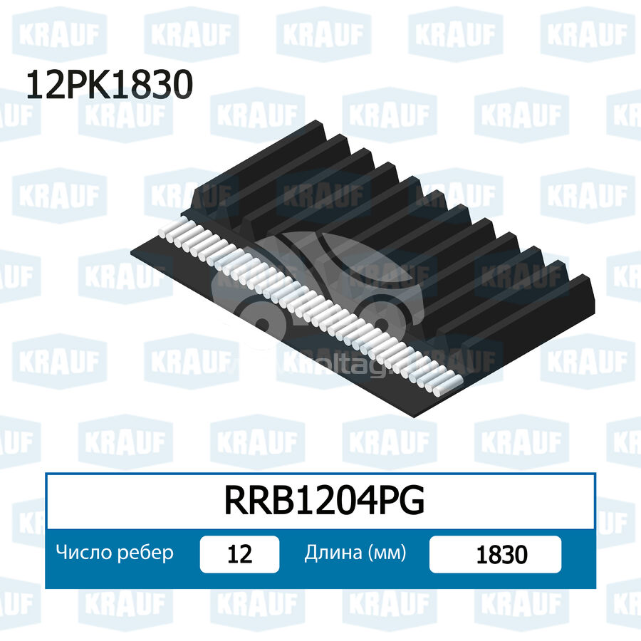 Ремень поликлиновой Motorherz RRB1204WA (12PK1830)