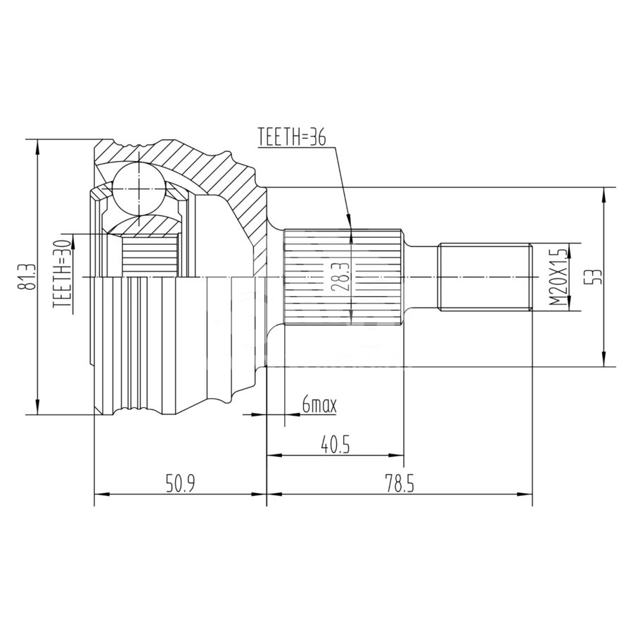 ШРУС наружный KRAUF CVJ1228HR (CVJ1228HR)